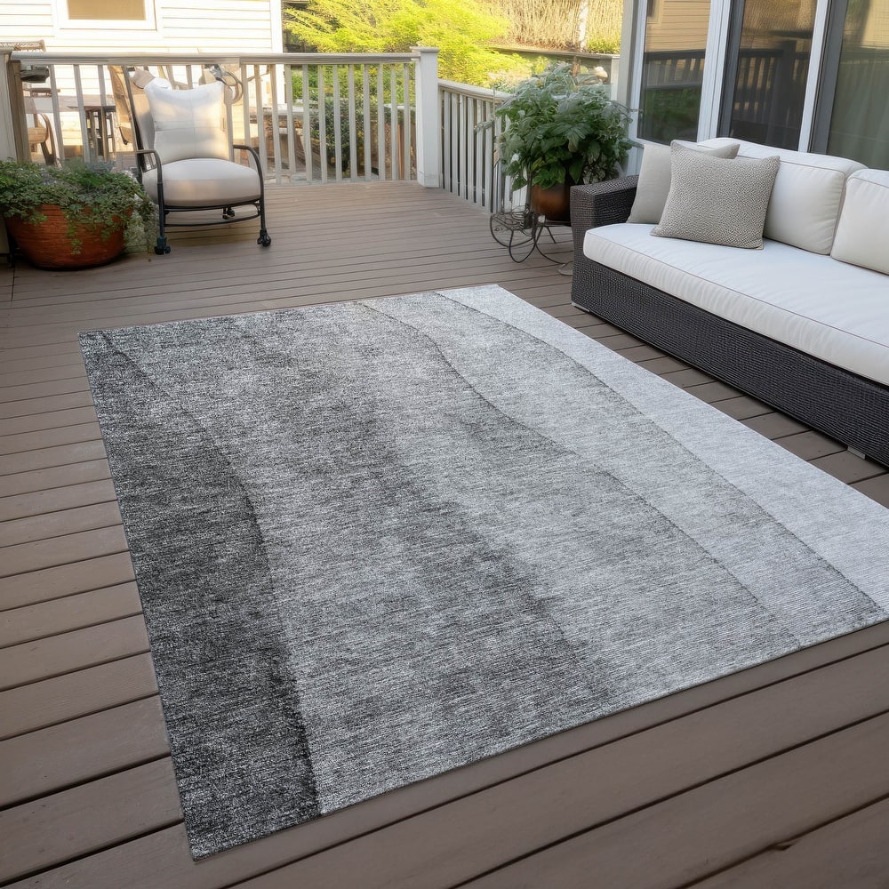Machine Washable Indoor/ Outdoor Chantille Modern Horizon Rug