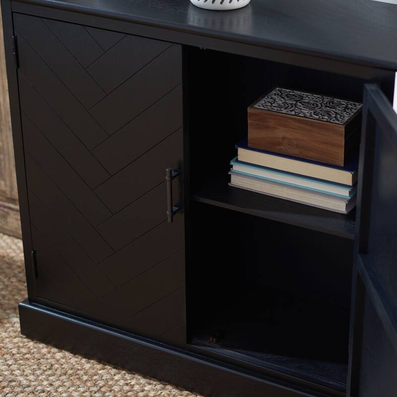 SAFAVIEH Mahalie 2 Door Sidboard - 32Wx13Dx26H - Black