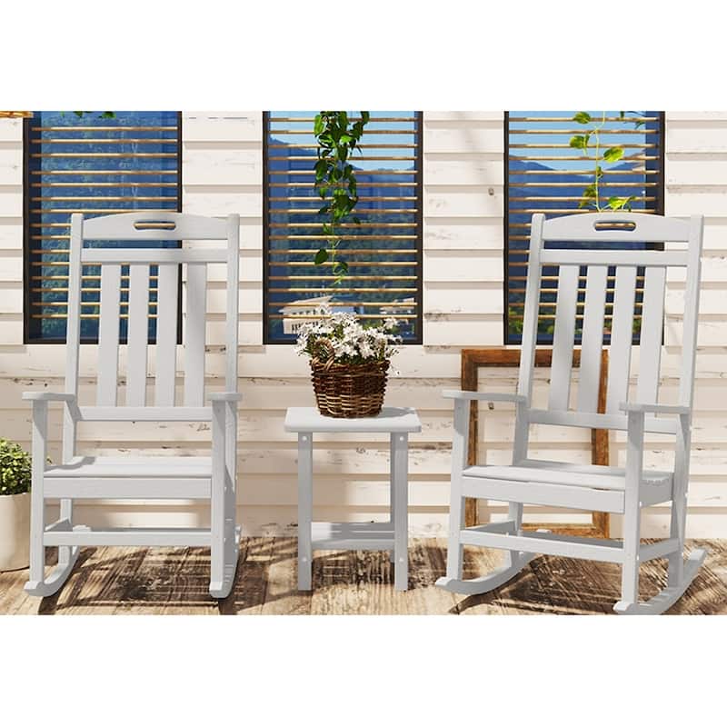 Polydun Outdoor Plastic Rocking Chair - White 