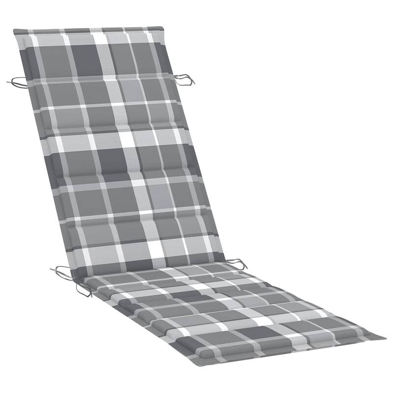 vidaXL Patio Sun Lounger with Cushion Solid Acacia Wood - 72.4" x 21.7" x 25.2"