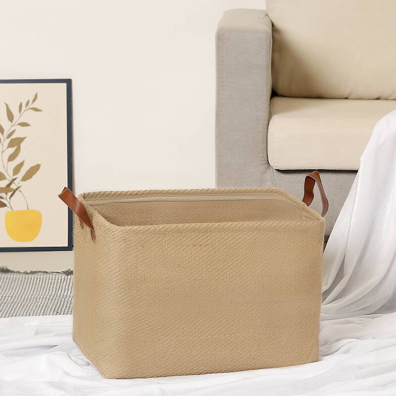 Fabric Storage Cube with Handles, Storage Bin for Shelves Closet, Storage Basket for Organizing Clothes Books - 15*10.5*11in