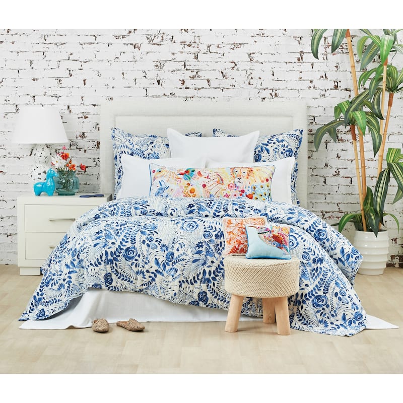 15" x 35" Animal Kingdom Lion Blue Multicolor Cotton Decor Throw Pillow Cover And Insert Set