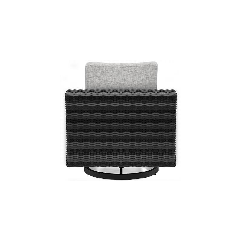 Signature Design by Ashley Beachcroft Hand-woven Wicker-look Swivel Chair - 35.38" W x 38.13" D x 34" H