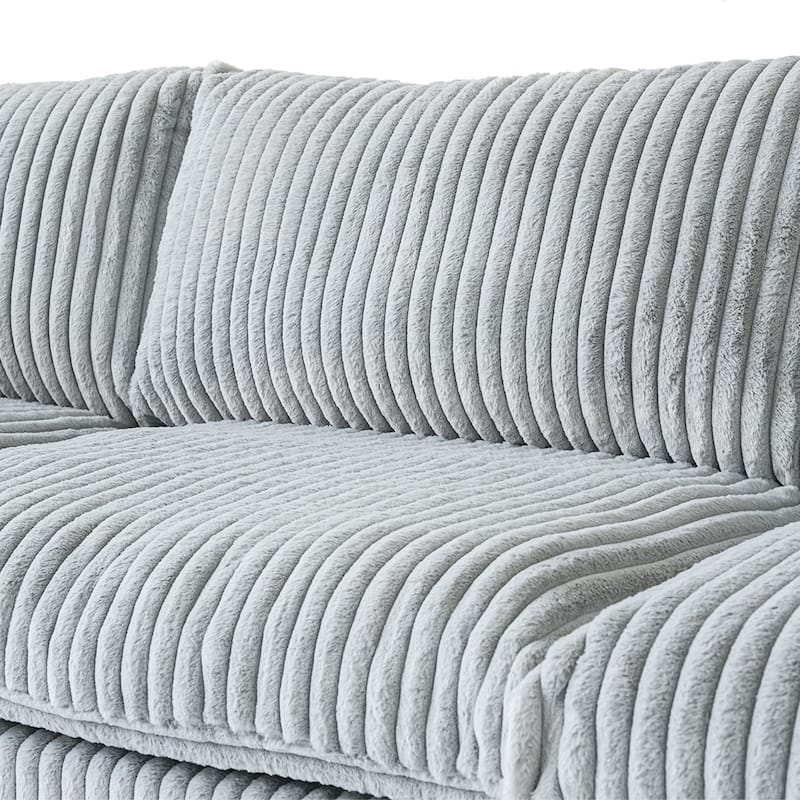 118'' Large Cloud Plush Corner Sectional Sofa Couch with Ottoman for Living Room Set