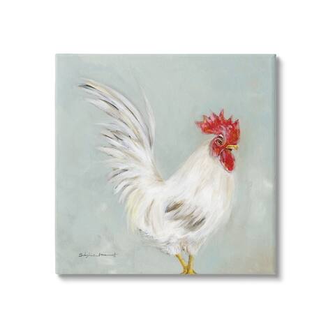Stupell Industries Farmhouse Rooster Chicken Animal Canvas Wall Art by Stephanie Workman Marrott
