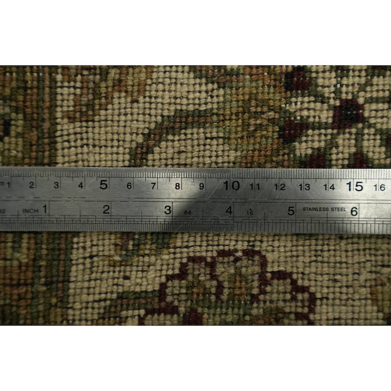 Hand Knotted Oriental 100% Wool Carpet Traditional All-Over Beige & Ivories Agra Area Rug - 9' 10'' X 8' 2''