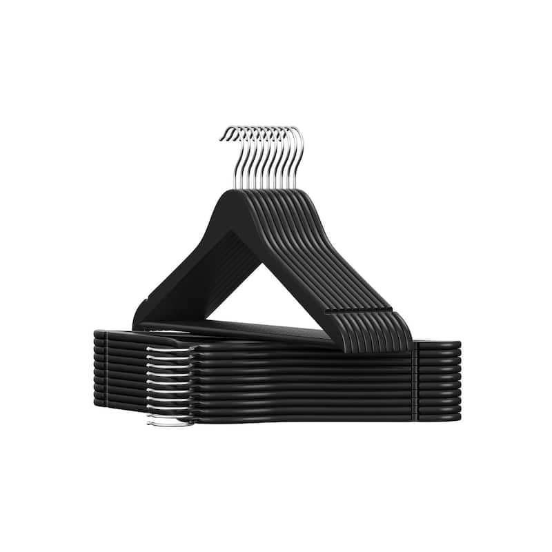 Birch Wood Hangers with Metal Hooks, Slim Design, and 360 Swivel