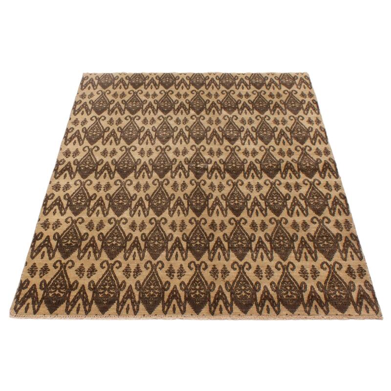 ECARPETGALLERY Hand-knotted Peshawar Ziegler Khaki Wool Rug - 5'1 x 7'3