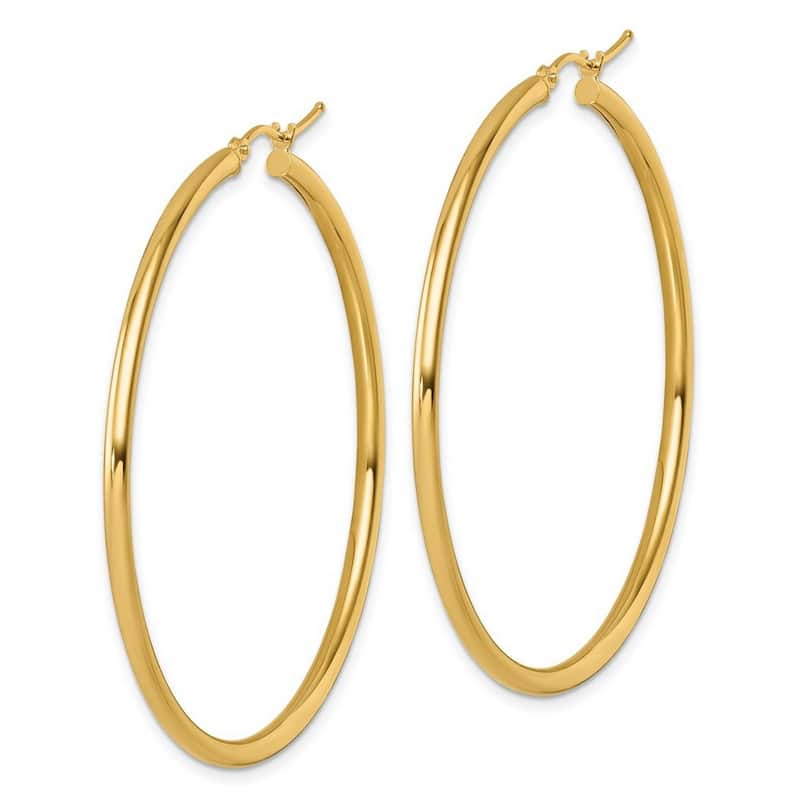 Curata 14k Yellow Gold Polished Hoop Earrings - 55x55mm