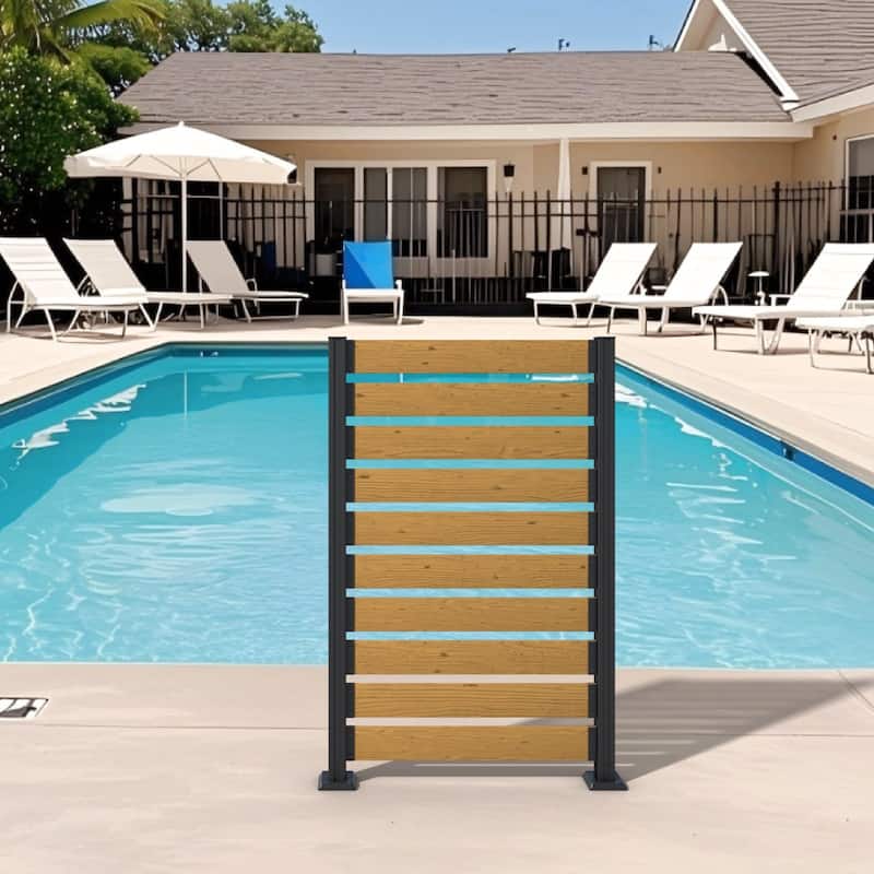 VEIKOUS 1 Pannel Versatile Outdoor Privacy Panels, Aluminum and Wooden Fence Panels for Garden - 1 Panel