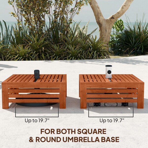 Outsunny 2-in-1 Outdoor Storage Box for Umbrella Base, Umbrella