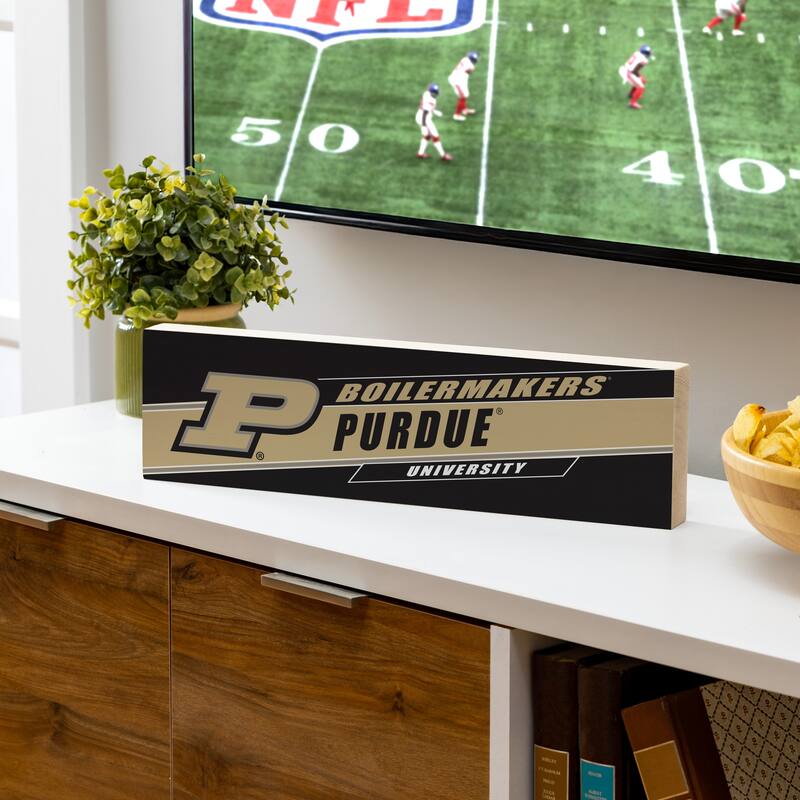Purdue University Wooden Tabletop Mantel Shelf Sign - 5" x 18"