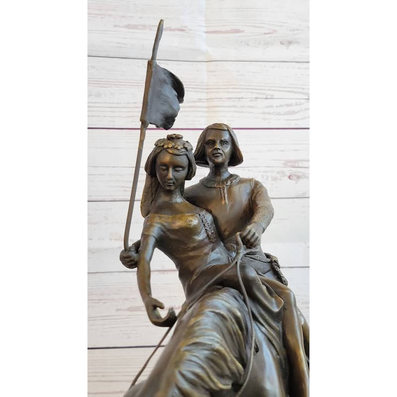 Bronze Figure Sculpture Of A Couple On Horseback By Julius Schmidt-Felling