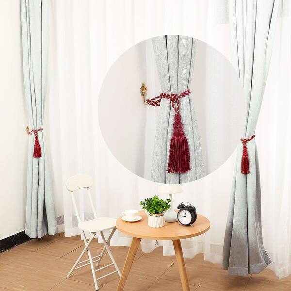 Shop Curtain Tiebacks Holdback W Hooks Braid Rope Tessal 4 Set