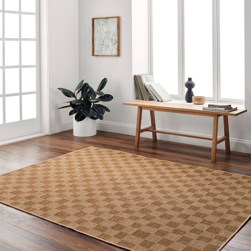 Livabliss Pismo Beach Modern & Contemporary Indoor/Outdoor Area Rug - 7'10" x 10' - Natural Wheat