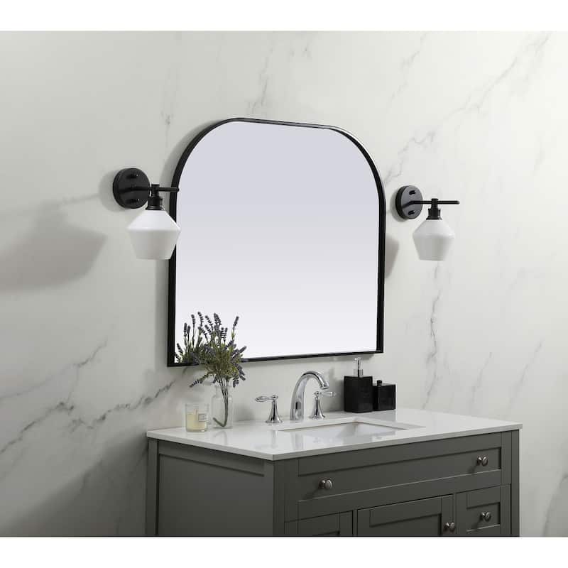 Indigo Home Metal Frame Arch Mirror 36x30 Inch