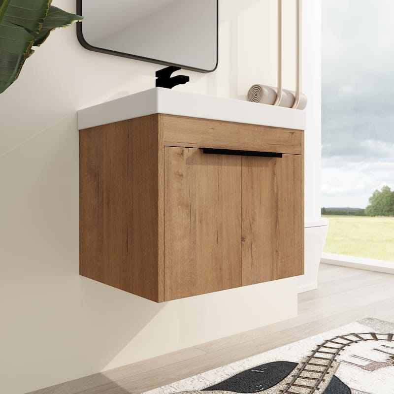 Beingnext 24"/30"/36" Bathroom Vanity with Sink, Floating Bathroom Vanity with 2 Soft Close Doors
