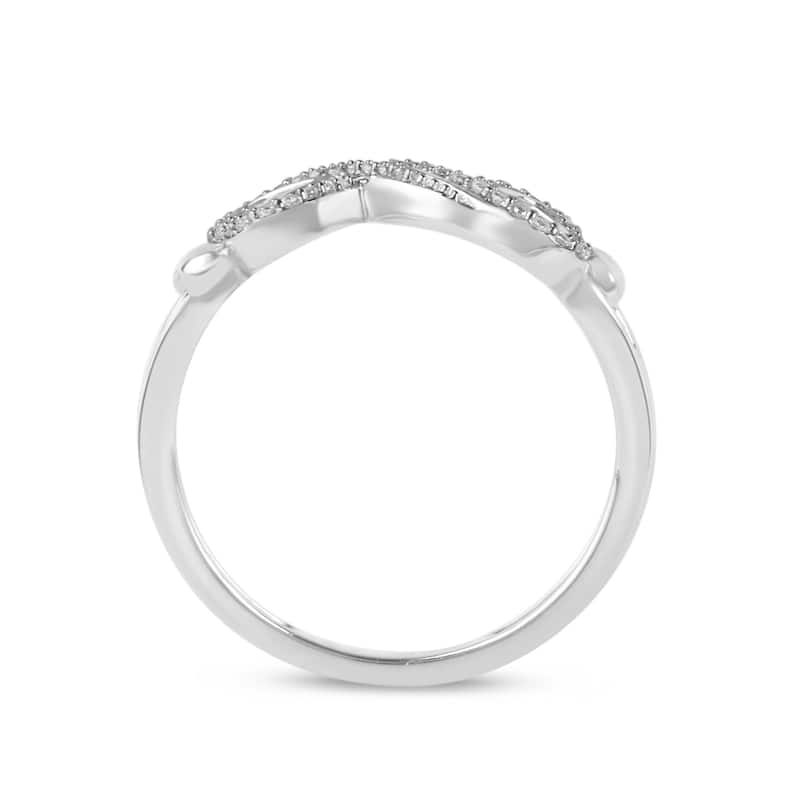 1/8ct TDW Diamond Infinity Heart Promise Ring in 10K Gold for Women