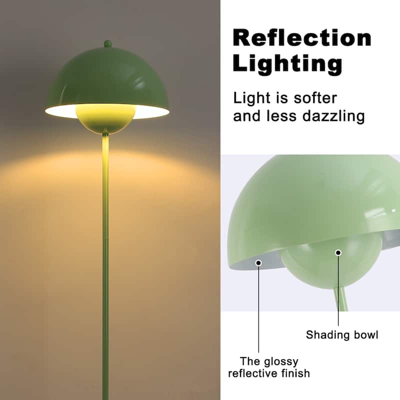 Industrial Metal Shade White/Black/Gold Floor Lamp with Foot Switch Modern Tall Standing Lamp for Living Room