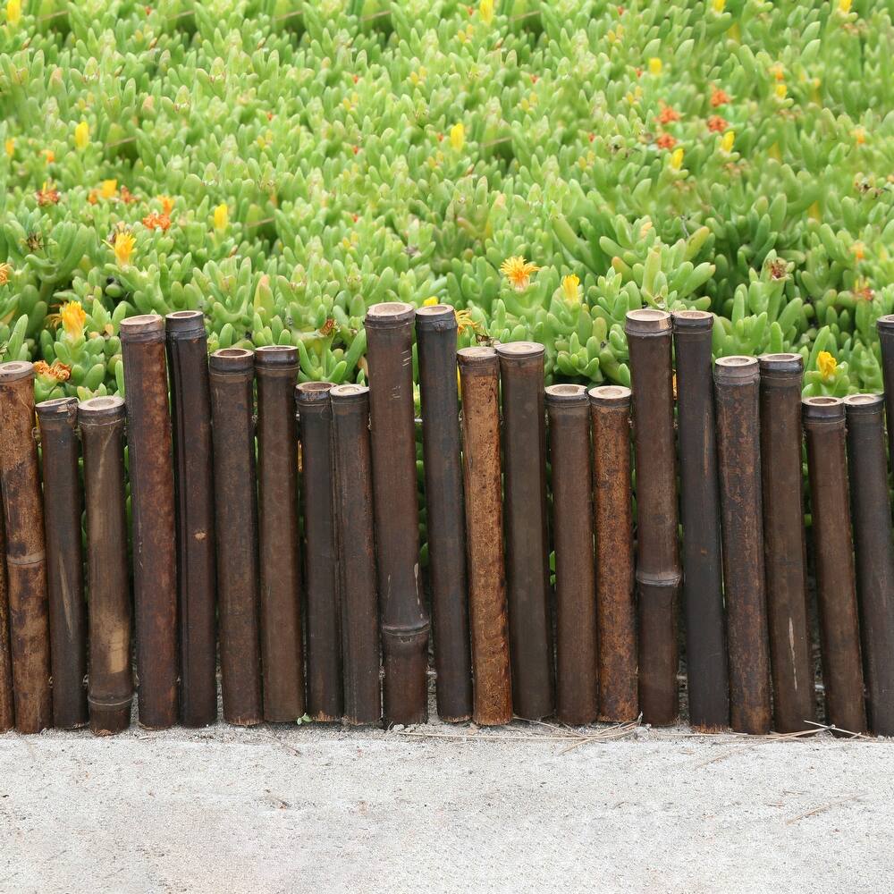Backyard X-Scapes Caramel Brown Bamboo Garden Border Edging for Landscaping Flexible Decorative Border