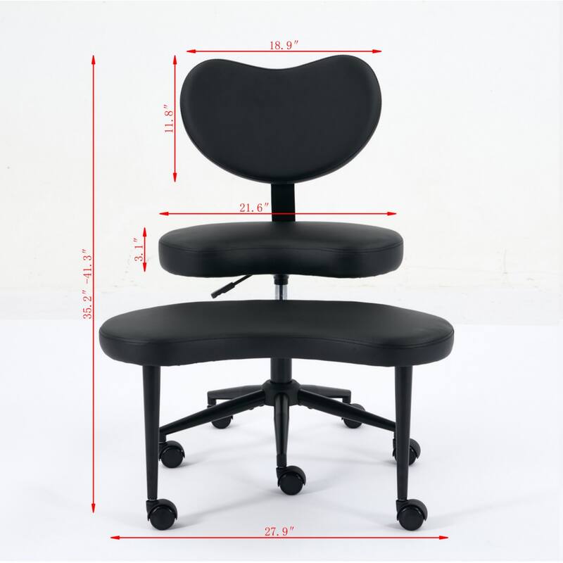 Roomfitters Meditation Chair Plus, Cross-Legged Desk Chair with Wheels and Adjustable Stool, Criss Cross Office Chair