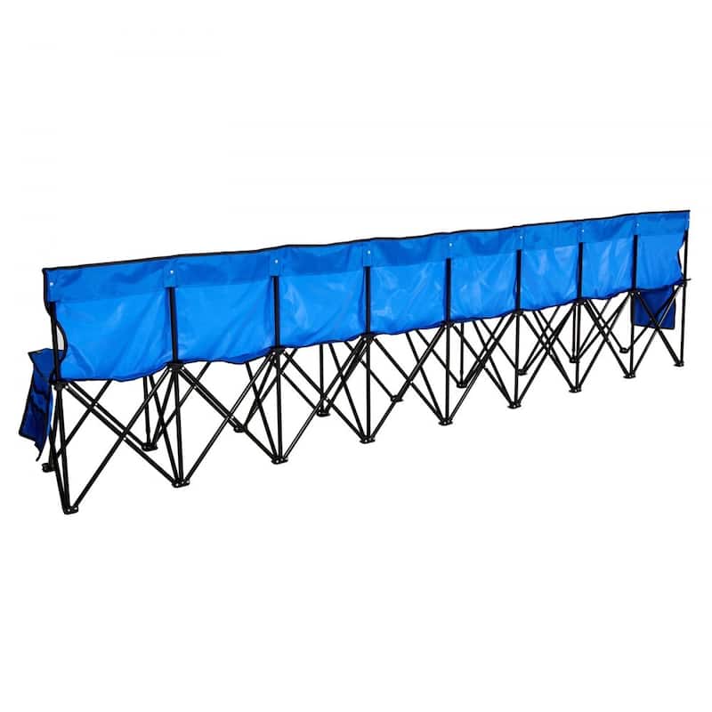 Foldable Team Bench with 600D Oxford Fabric Sturdy Iron Frame for Sports and Outdoor Use