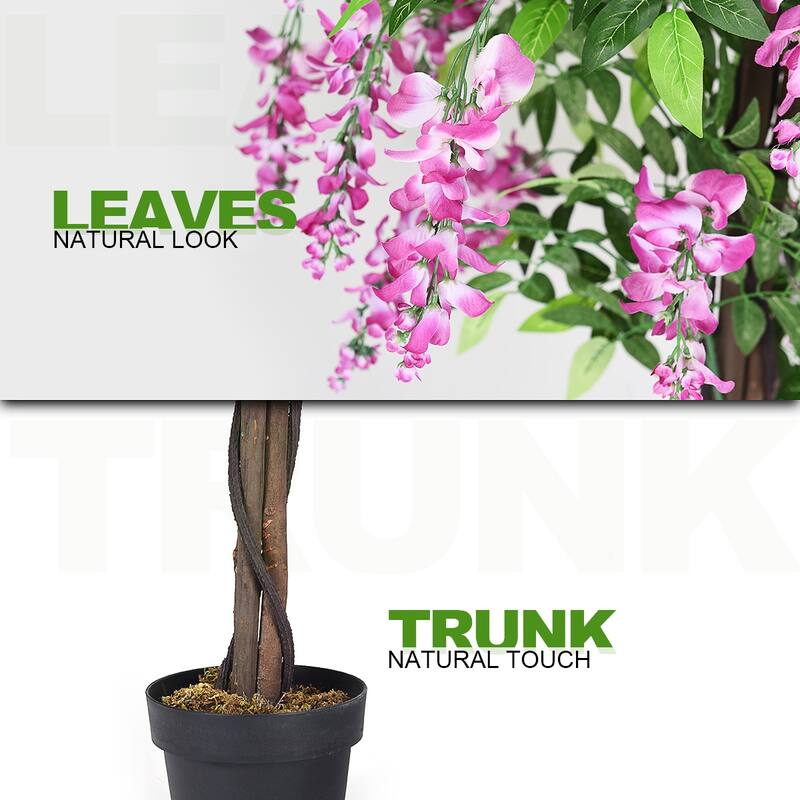 Artificial Wisteria Tree 6FT Indoor Outdoor with Adjustable Branches