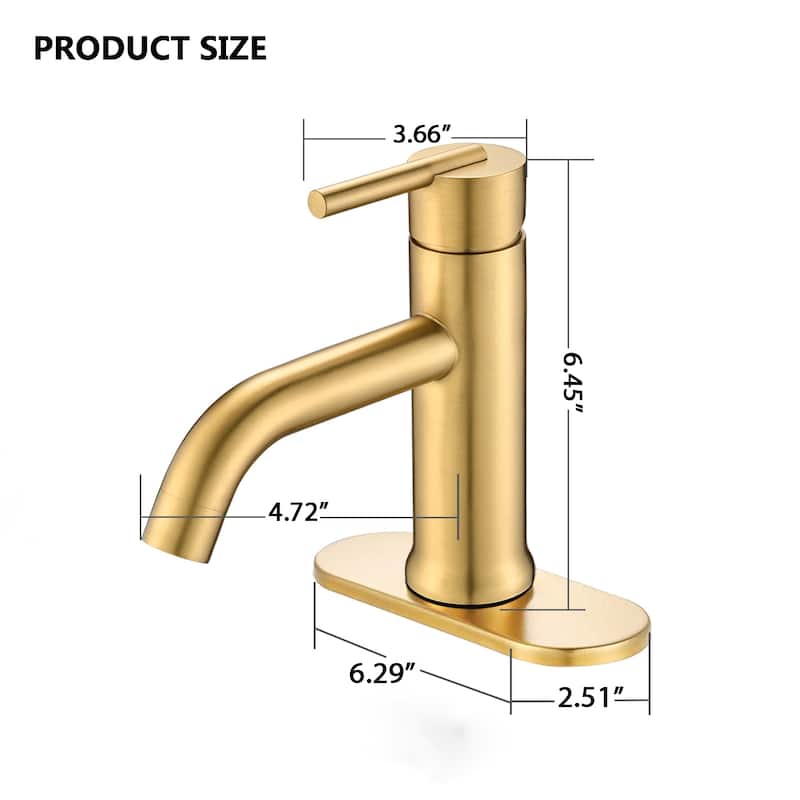 PROOX Single Lever Handle Bathroom Single Hole Basin Stainless Steel Faucet