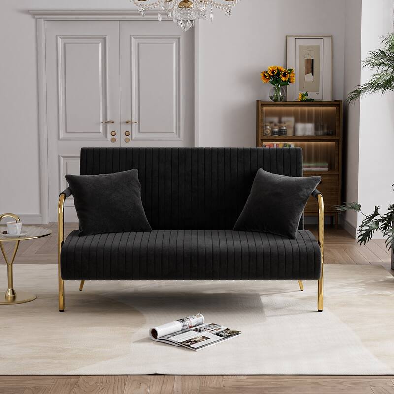 Ouyessir Upholstered Loveseat, Tufted Back Couch, Accent Armchair with 2 Pillows