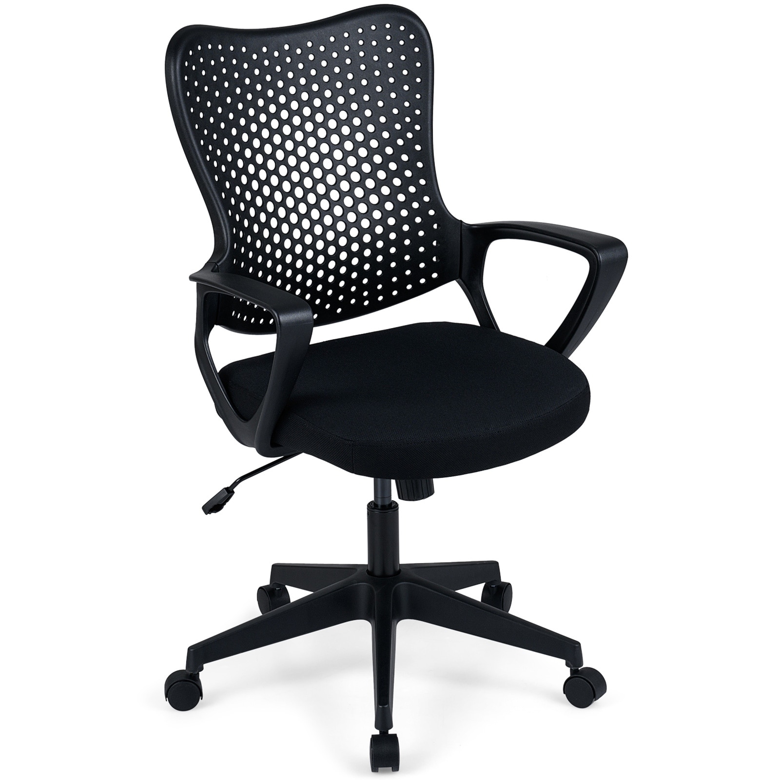 Gymax Ergonomic Office Chair w/Armrests Padded Cushion & Butterfly