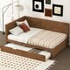 preview thumbnail 25 of 30, Twin Size Solid Pine Wood Daybed, Sofa Bed Frame with X-Shaped Design Guardrail for Kids Boys Adults