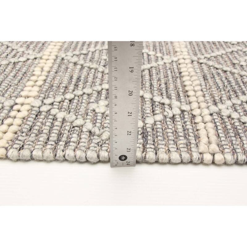 ECARPETGALLERY Braid weave Sienna Dark Grey Wool Rug - 5'1 x 7'9