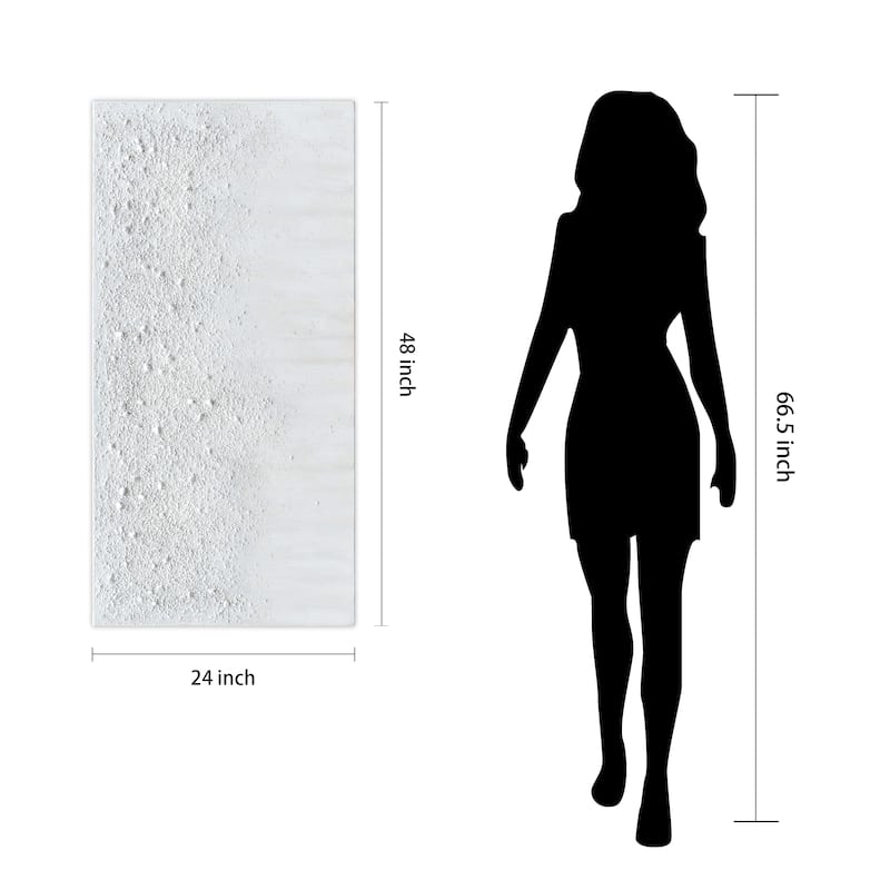 White Snow A Textured Hand Painted Canvas Wall Art