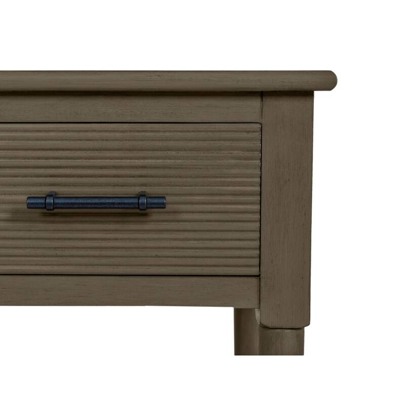 Azalea Park Ribbed Drawer Wood Accent Table with Shelf - 14 W x 13.40 D x 28 H