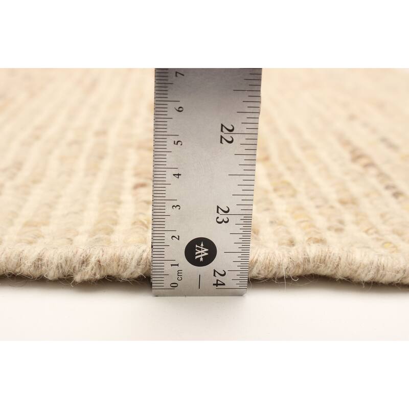 ECARPETGALLERY Braid weave Sienna Beige Wool Rug - 2'1 x 2'0