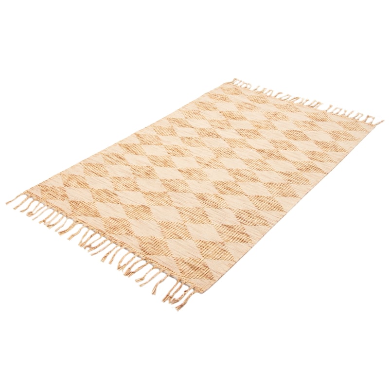 ECARPETGALLERY Braid weave Sienna Beige Wool Rug - 5'9 x 7'11