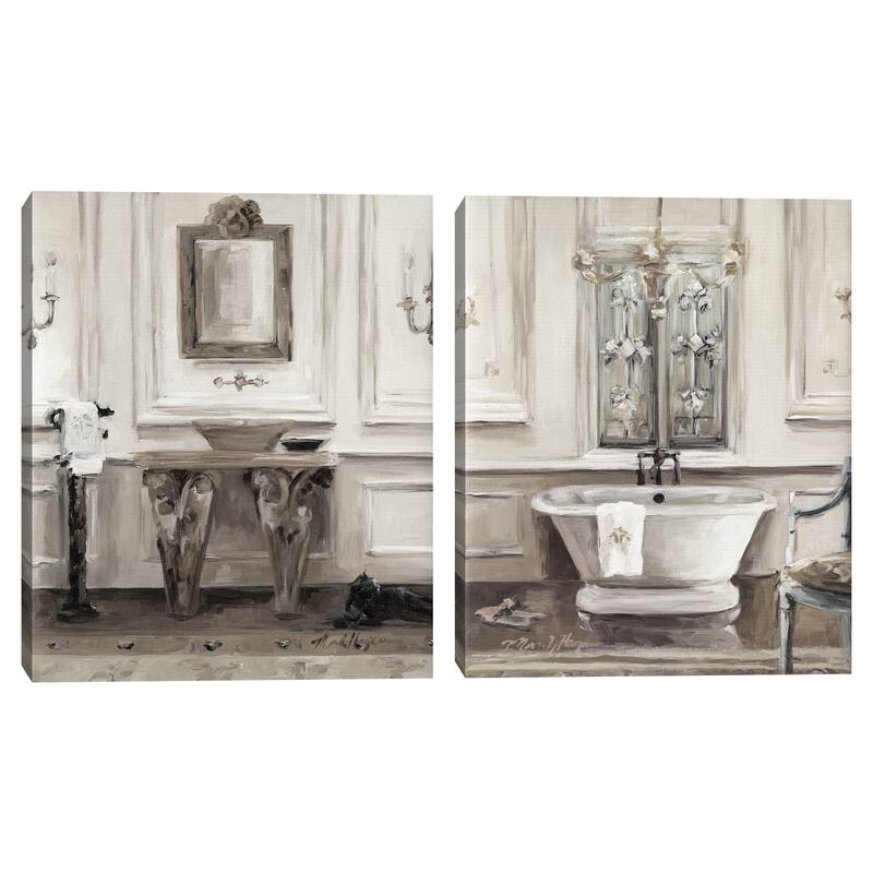 Classical Bath by Marilyn Hageman S/2 by Marilyn Hageman Canvas Art Prints