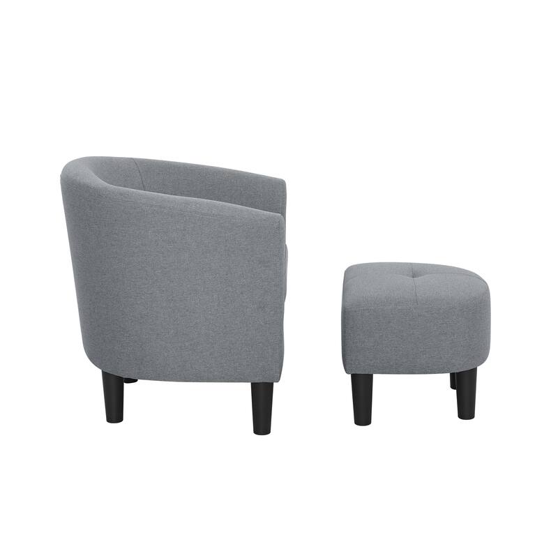 Moss 25.5" Wide Polyester Barrel Chair and Ottoman