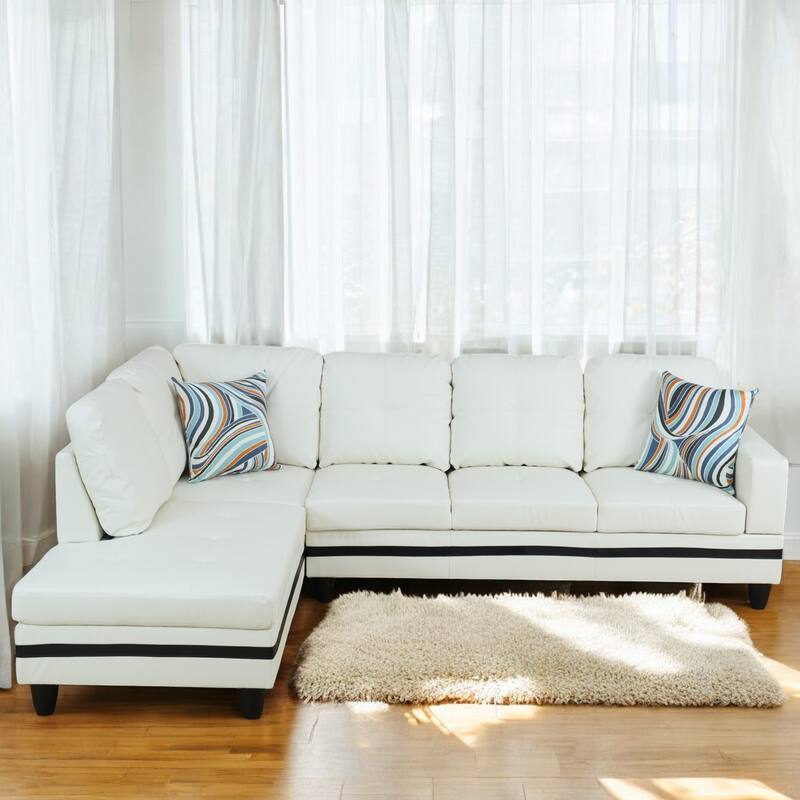 KISRAIS 103" Wide 2-Piece Vegan Leather Sectional Sofa