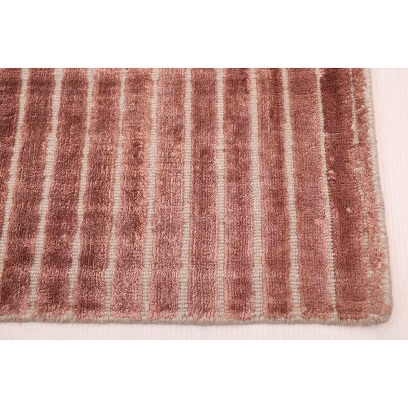ECARPETGALLERY Hand Loomed Elysian Copper Viscose Rug - 6'8 x 9'7