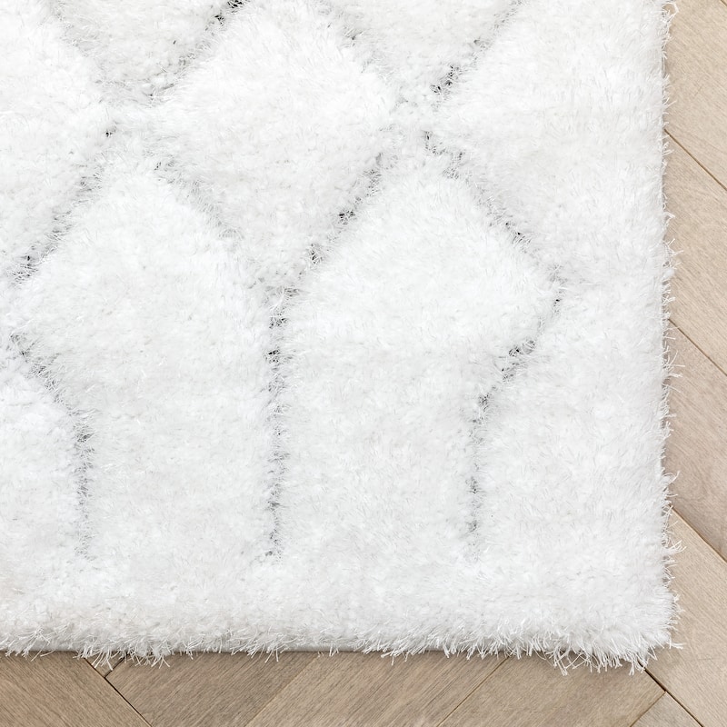 Well Woven Logan Winona Honeycomb Hexagon High Low Shag Area Rug