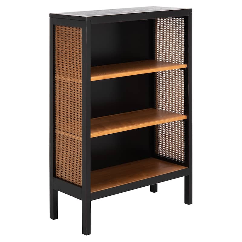 SAFAVIEH Bonita 3-Shelf Wood Back Etagere - 30" W x 14" L x 48" H - 30Wx14Dx48H