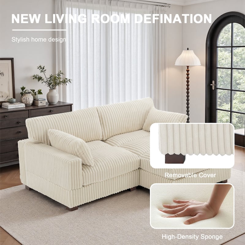 Oversized Plush Modular Sectional Sofa Set L Shaped Couch