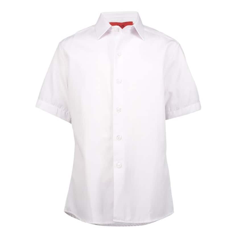 Elie Balleh Boys' White Short Sleeve Polka Dot Slim Fit Shirt