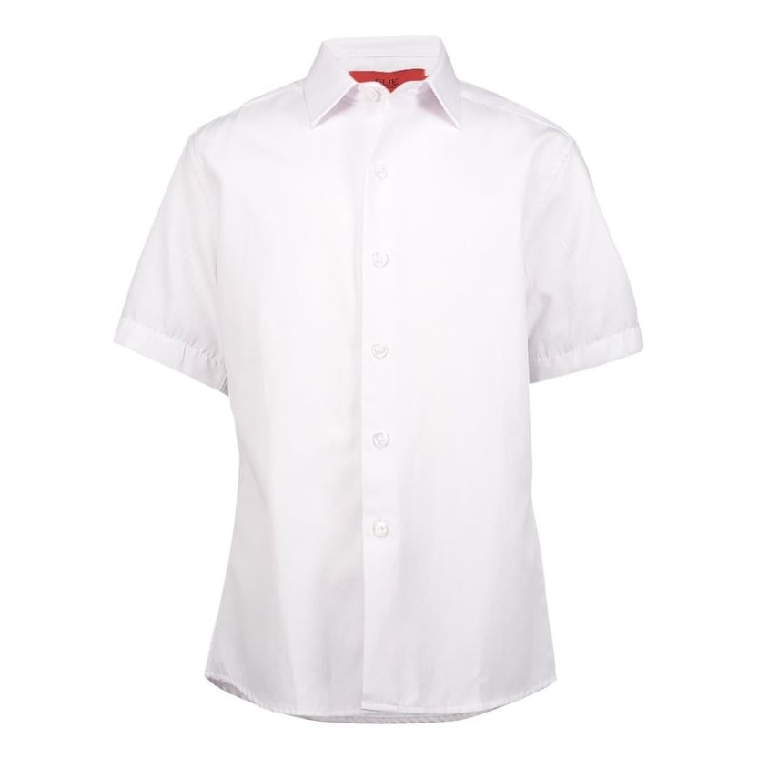 Elie Balleh Boys' White Short Sleeve Polka Dot Slim Fit Shirt
