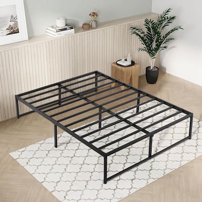 VECELO 14/16/18 inch Metal Platform Bed Frames Steel Slat,Mattress Foundation with Steel Slat Support/No Box Spring Needed
