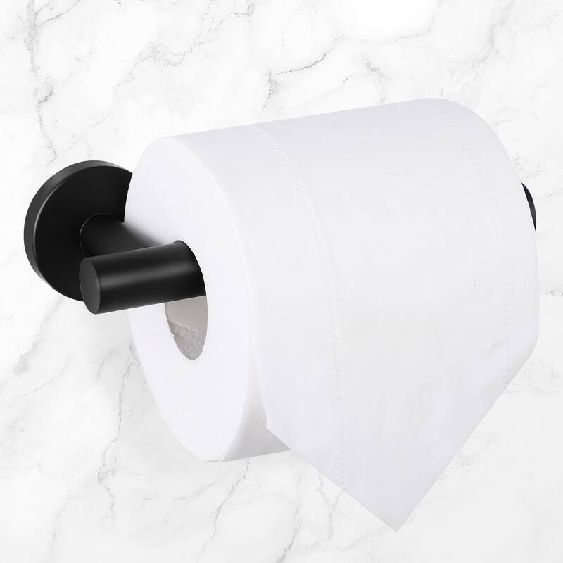 Toilet Paper Holder Towel Tissue Holder for Bathroom Stainless Steel - Matte Black - 6.5" x 3.2" x 2"(L*W*H)