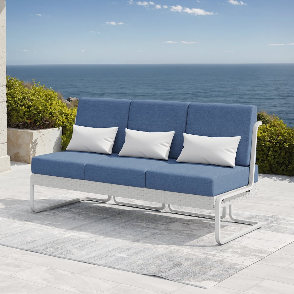 Corvus Akrotiri Outdoor Wicker Armless Loveseat