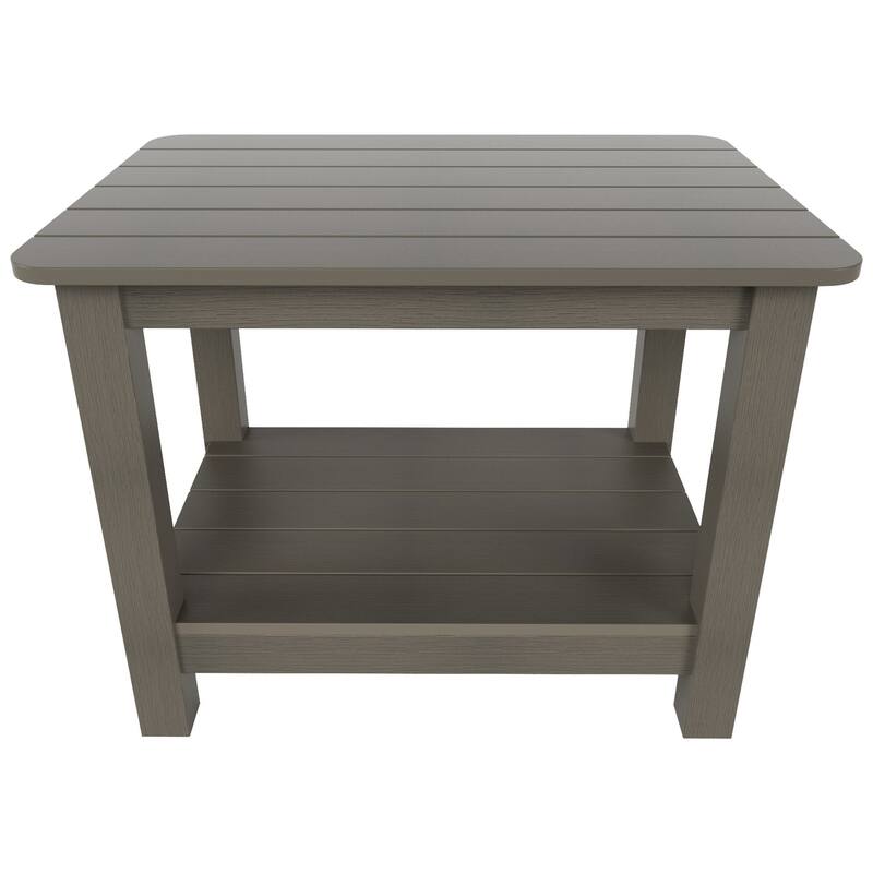 Vineyard HIPS Outdoor Eco-Friendly All Weather Seashell Rocking Adirondack Chairs with Side Table (3-Piece Set)