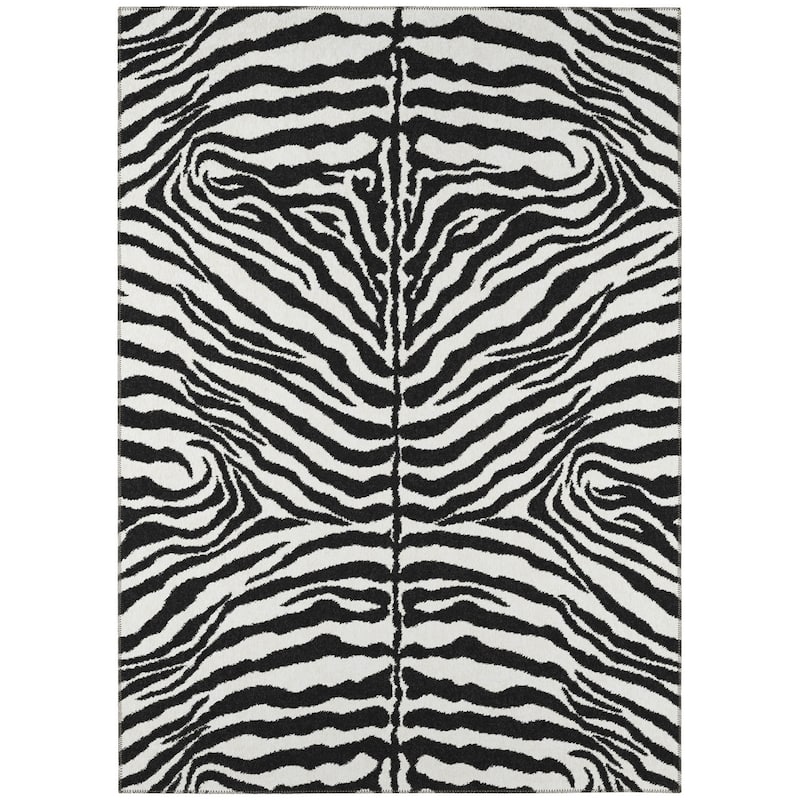 Addison Indoor/ Outdoor Safari Zebra Animal Print Washable Area Rug